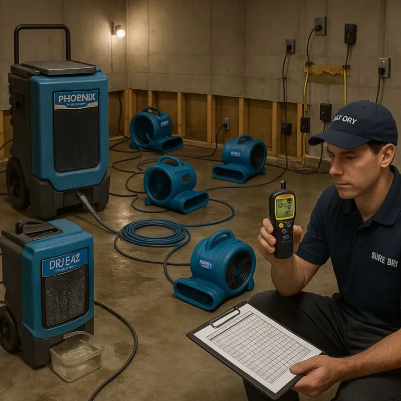 Structural Drying and Dehumidification process in Fox Point, WI